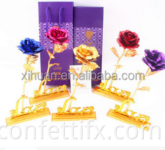 2021 Amazon Hot Sale 24k Gold Plated Rose Eternal Roses Beautiful 24K Gold Dipped Preserved Rose Flower